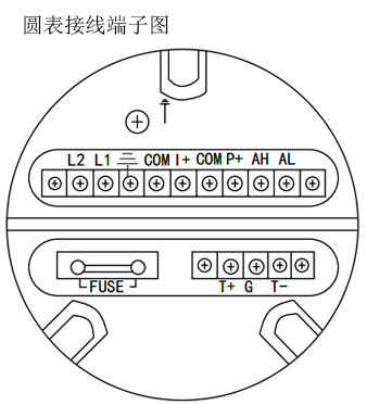 智能電磁流量計圓表接線端子圖